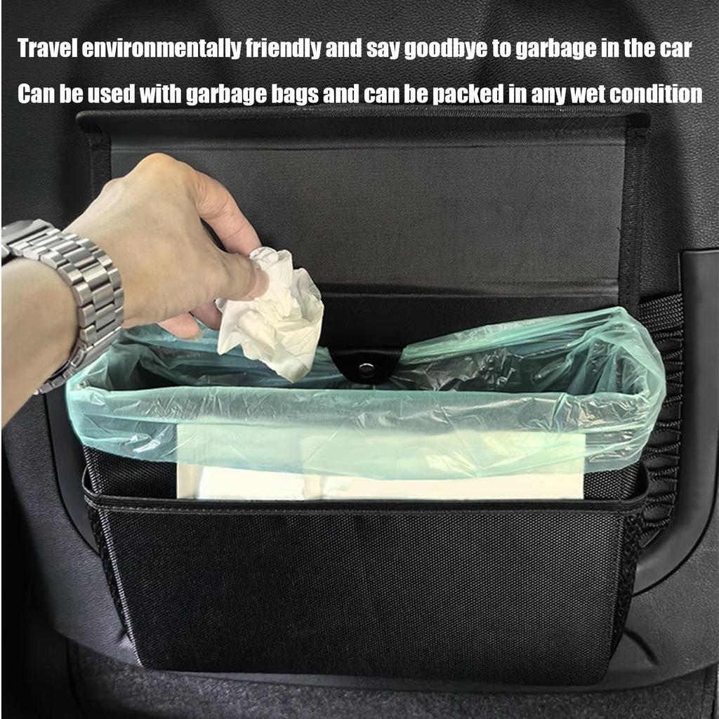 Car Trash Can For Back Seat Large Capacity Foldable Waterproof Bag Auto Back Seat Storage Bag For Family Friends Files Toys