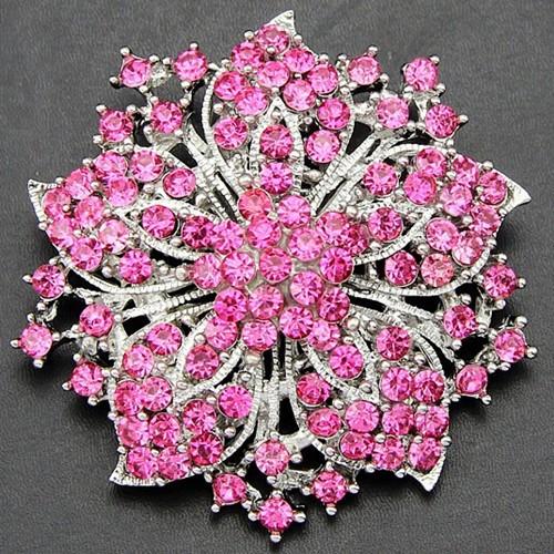 

Diamond Flower Brooch Scarf Buckle Sweater Accessories розовый