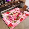 1pc Princess Strawberry Design Printed Area Rug Carpet for Bedroom Living Room Home Decor Rugs Mat Non Slip Mat Rug for Bedside