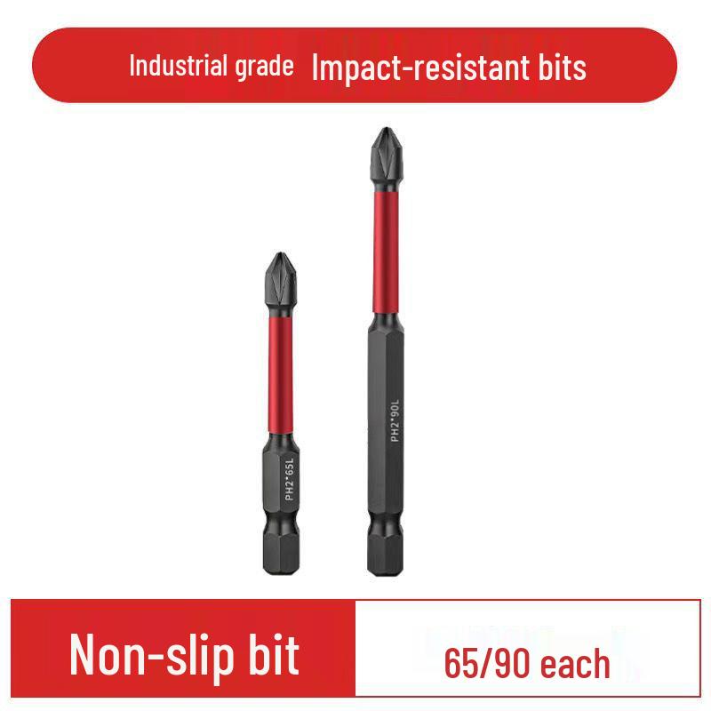 Tungsten Steel Non-Slip Magnetic Phillips Screwdriver Bits - Impact-Resistant and Super Hard for Electric Drills