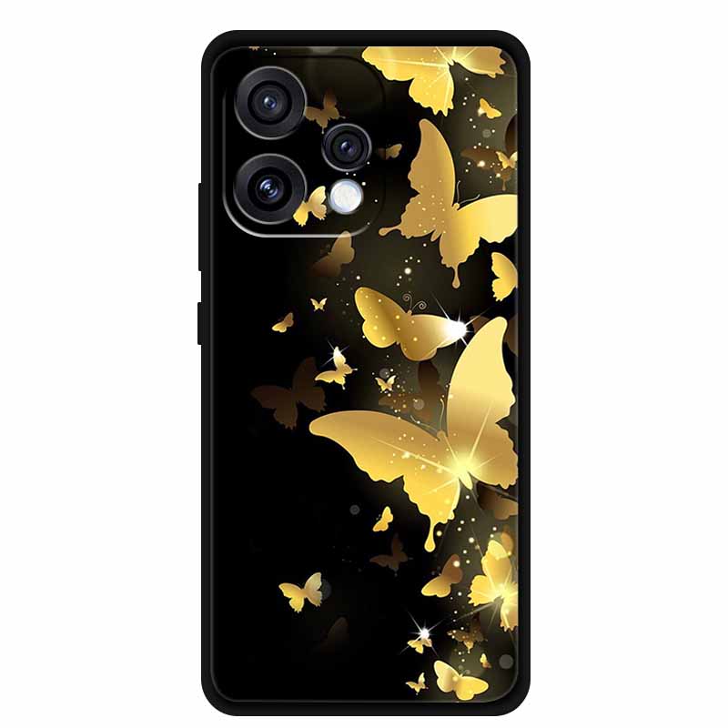 For Oppo Reno15 5G Case 6.59" Cute Cat Balck Edge Soft Silicone Wolf Phone Back Cover For Oppo Reno 15c 5G Protective Lion Funda