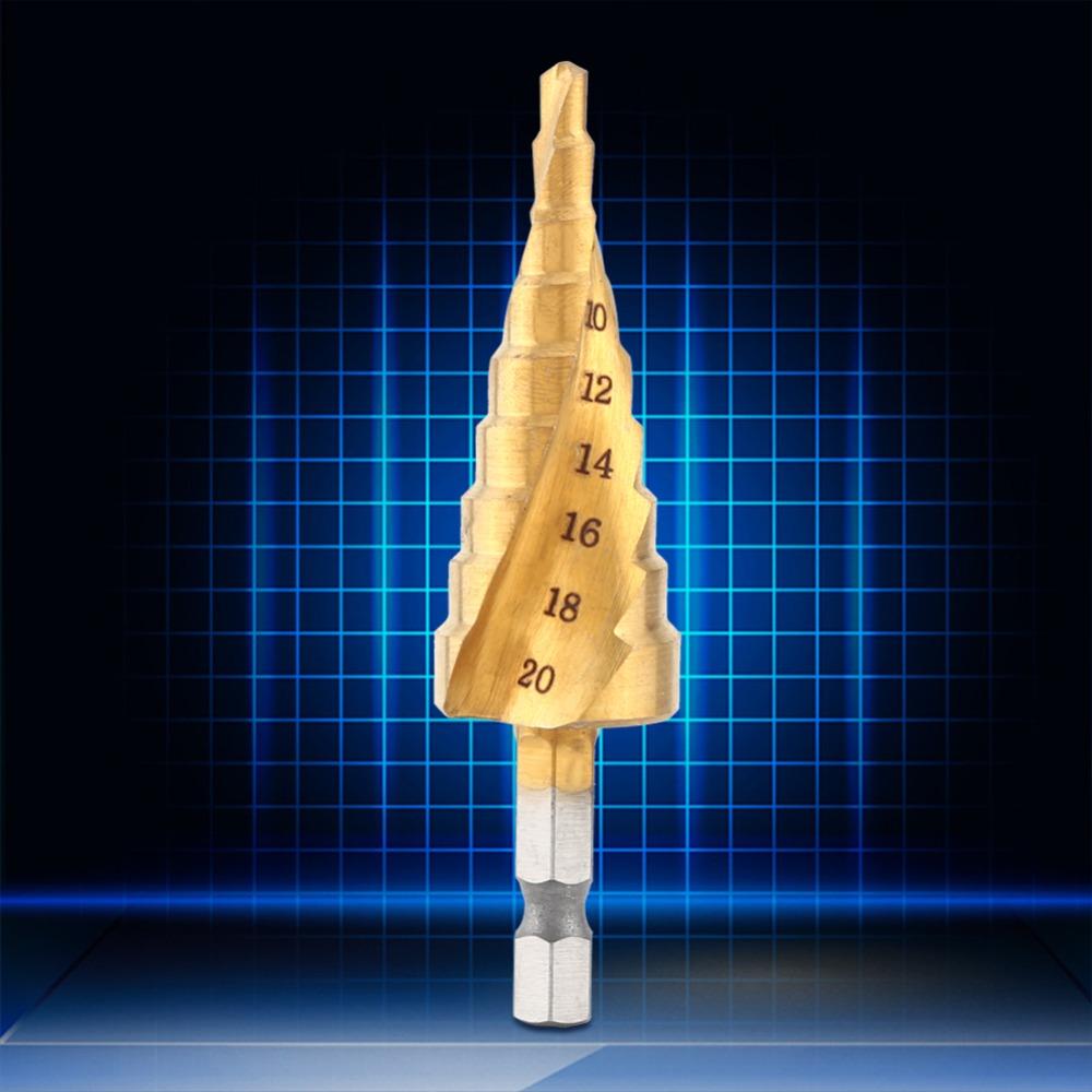 Hex Shank Step Drill Bit Titanium Coated Hole Saw Durable Stepped Cone Drill Bit  Power Tools