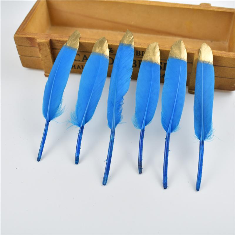 10Pcs/Lot Silver Gold Duck Feathers For Decoration Goose Feather Craft Black White Jewelry Creation Handicraft Accessories Decor