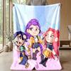 Kpop Demon Hunters Potiskovaná flanelová deka Měkká teplá lehká celoroční deka na pohovku postel kempování domácí dekorace vánoční dárek
