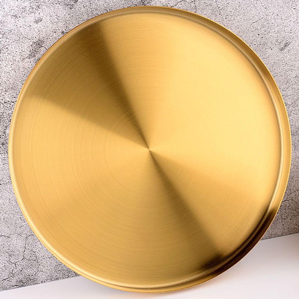 Ronde Vorm Metalen Decoratieve Schalen Roestvrij Staal Sieraden Display Plaat voor Bureau
