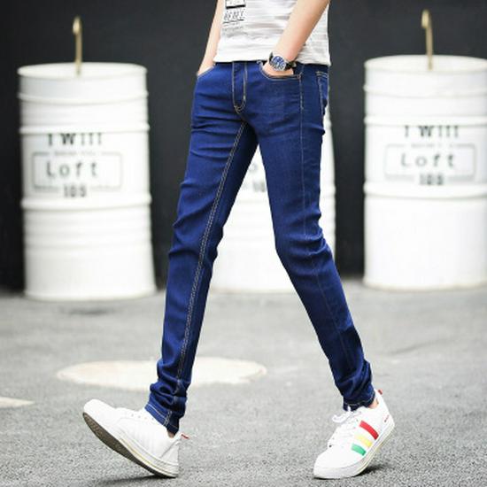 Pánské džíny slim fit ve stylu Korean - Podzim/Jaro Jednobarevné