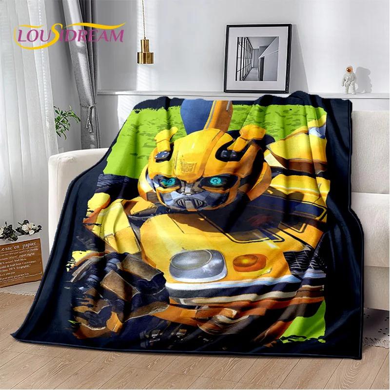 3D T-Transformers Cartoon Autobots Blanket,Soft Throw Blanket for Home Bedroom Bed Sofa Picnic Travel Office Rest Cover Blanket