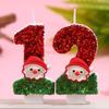 Christmas Happy Birthday Candles Number0-9 for Cake Decorating Supplies Unscented Number Candles Cake Topper Decorations