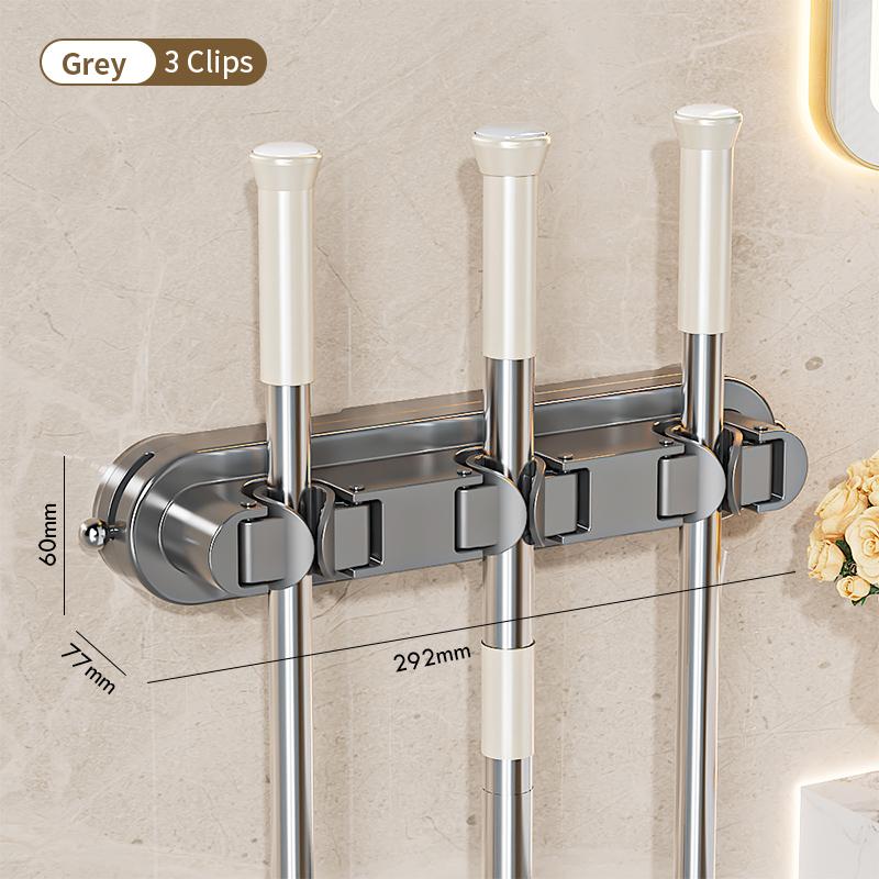 Bathroom Row Non Perforated Mop Holder Suction Cup Wall Mounted Storage Rack Broom Clip Home Storage Supplies