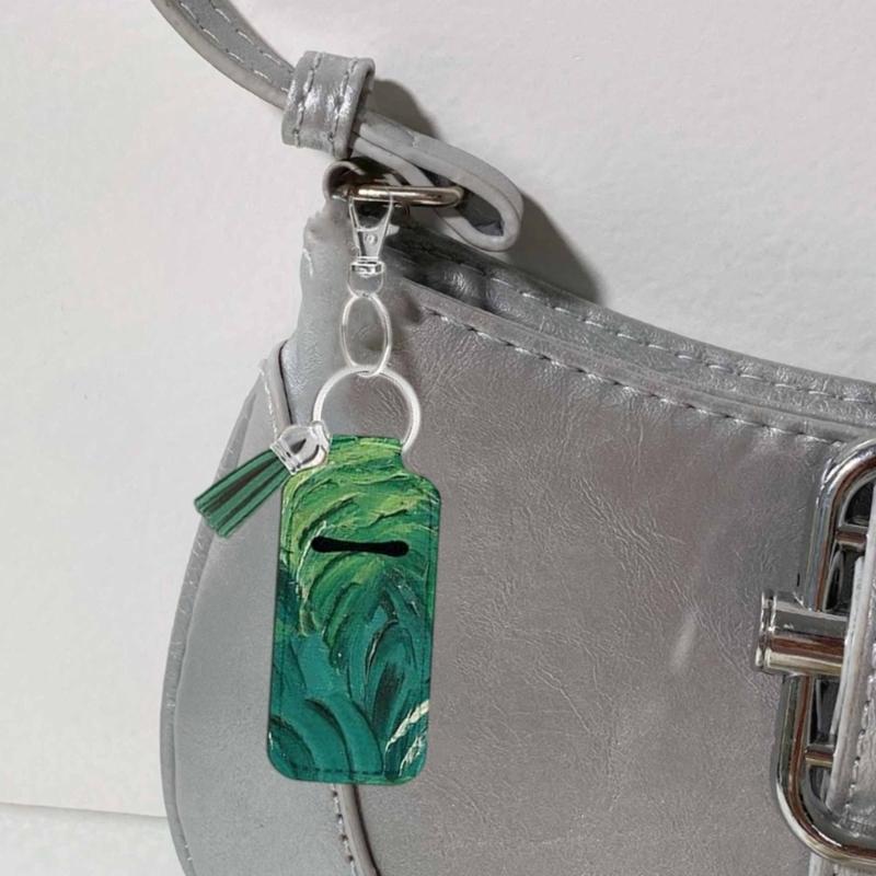 20Pcs Lip Balm Keychain Sublimation Lipstick Holder Blanks Includes 20 Leather Tassels 20 Keychain for Women Backpacks