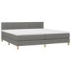 3140642 vidaXL Lit à sommier tapissier avec matelas Gris foncé 200x200cm Tissu