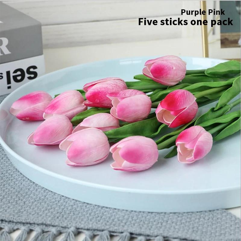 PU-Tulpe Künstliche Blume, Simulationsstrauß, Real Touch, Mini, Weihnachten, Familie, Garten, Hochzeitsdekoration