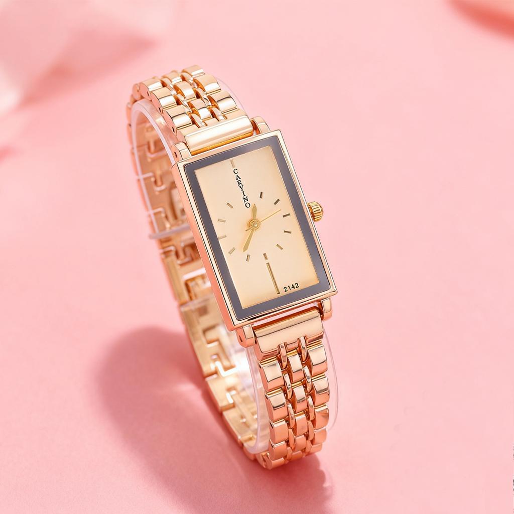 Fashionable simple women's quartz watch rectangular large dial, suitable for daily wear, anniversaries, Christmas gifts