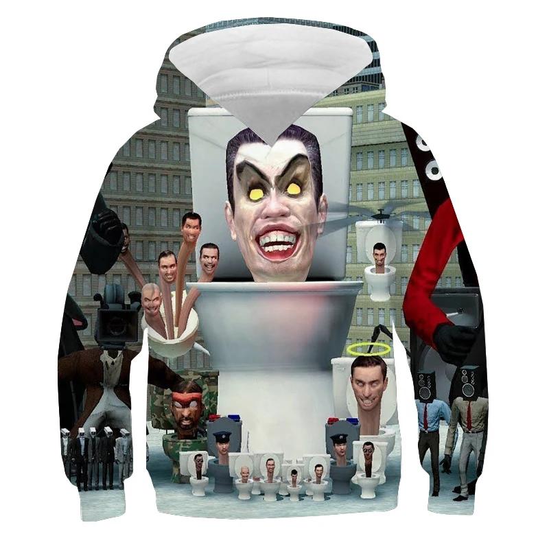Bluza z nadrukiem Skibidi Toilet dla dzieci Jesień Zima Ubrania Dziecięca Bluza Titan Speakerman Bluzy dla chłopców Dziewczęcy Sweter z kapturem Cartoon