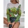 Adorable Chick Design, Essential for Animal Enthusiasts Latest Full Print Round Neck Long Sleeve T-Shirt Casual Style Women'S Top