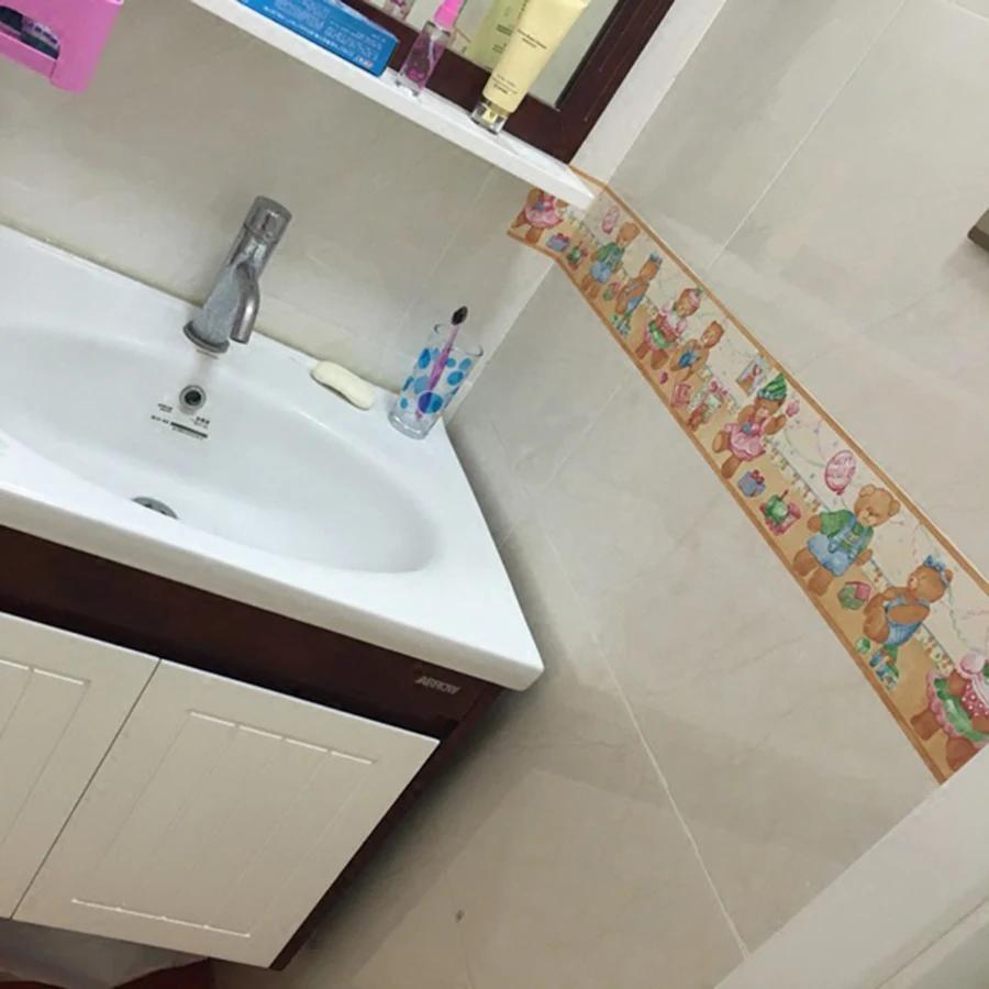 10Meters Waterproof Bathroom Waist Lines Wallpaper Self Adhesive Skirting Decorative Baseboard Corridor Floor Border Sticker