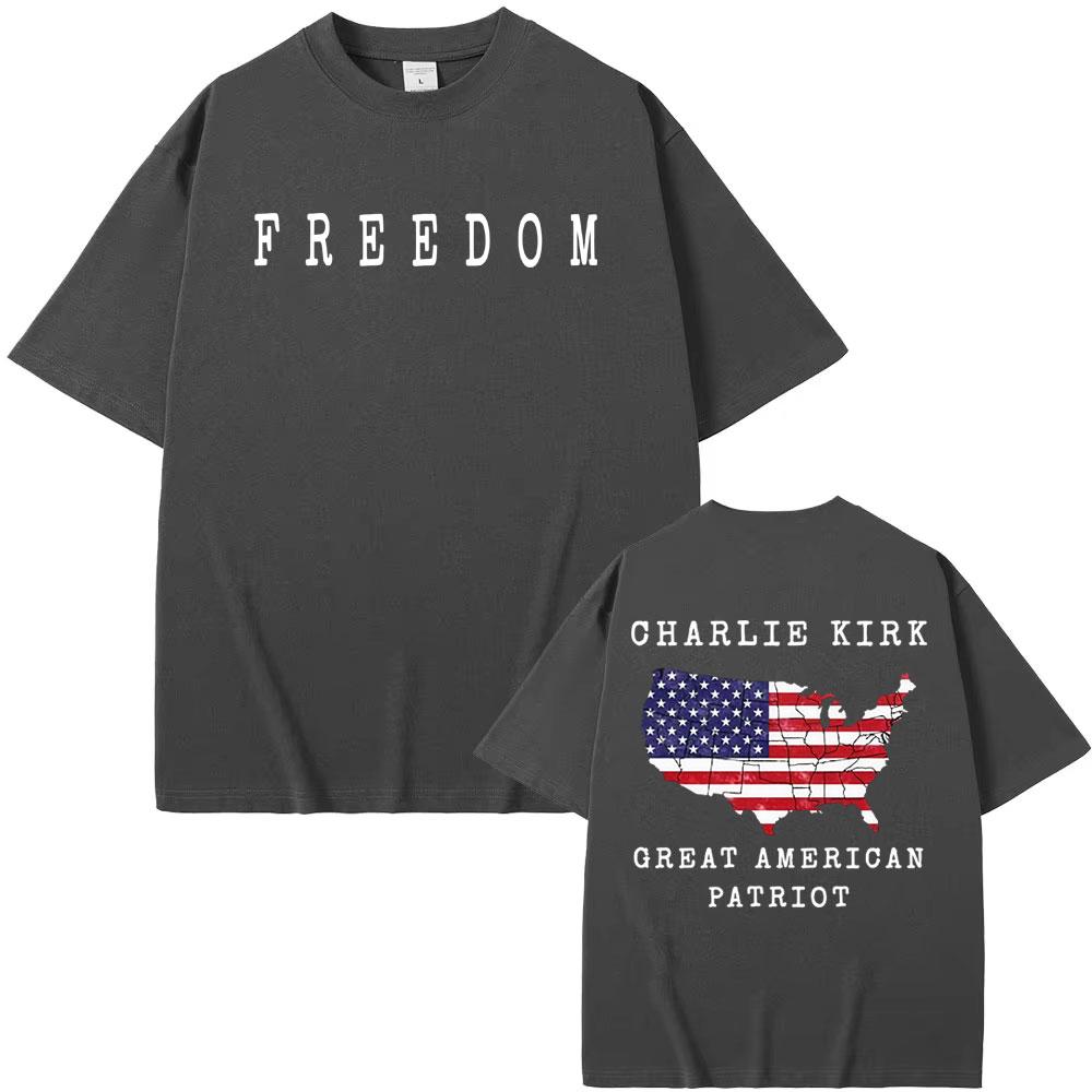 Charlie Kirk A Great American Patriot Vintage T Shirt Men Women Cotton Casual High Quality T-shirts Fashion Hipster Retro Tshirt