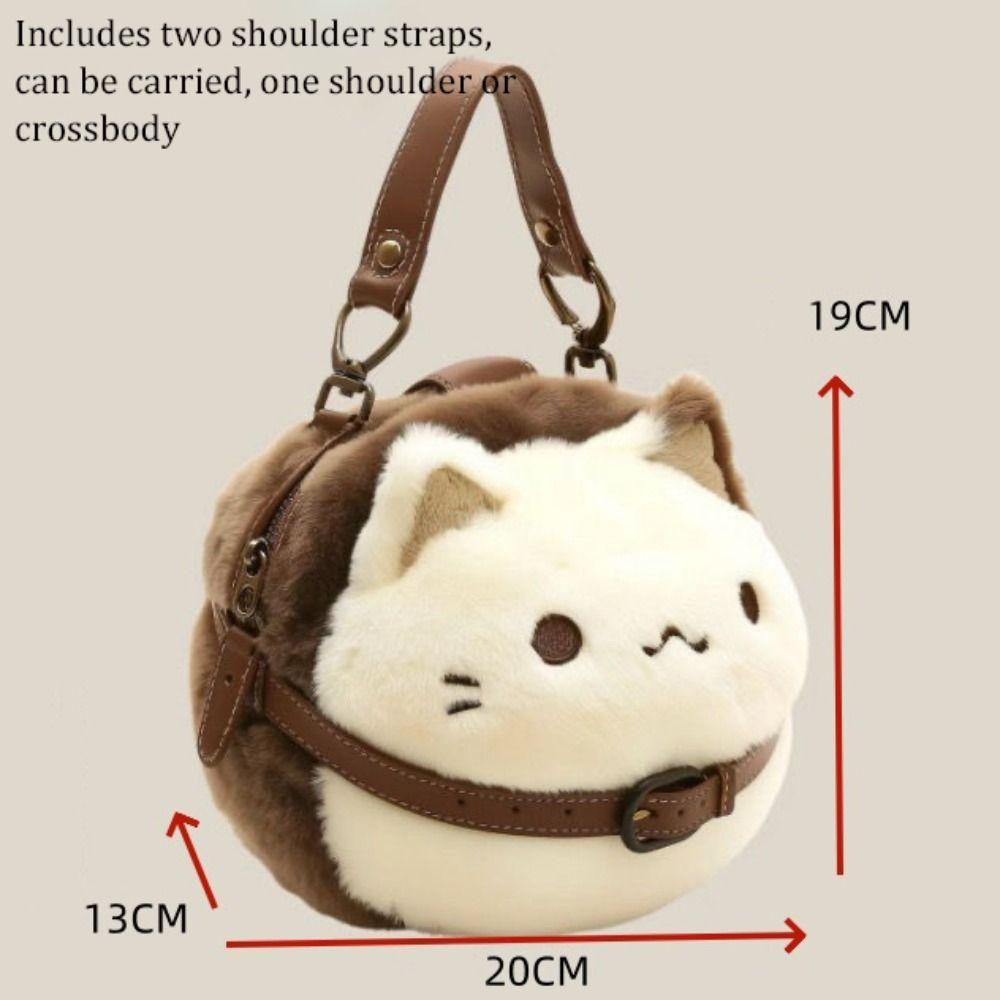 Fashion Furry Kitten Handbag High Appearance Level Adorable Cat Clutch Bag Soft Crossbody Bag Girl's Gift
