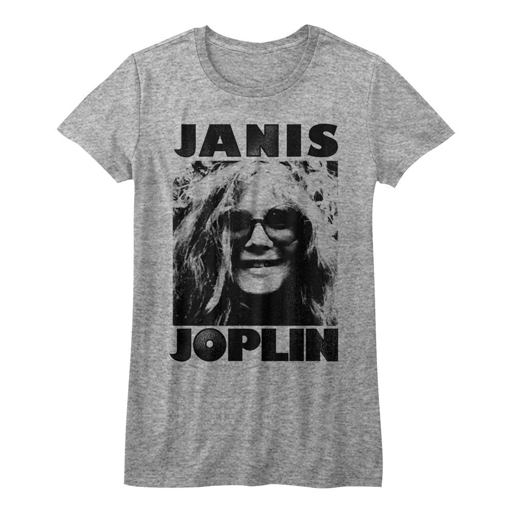 Ladies Janis Joplin Athletic Heather Music T-shirt Tops Tees Men's Women's Unisex