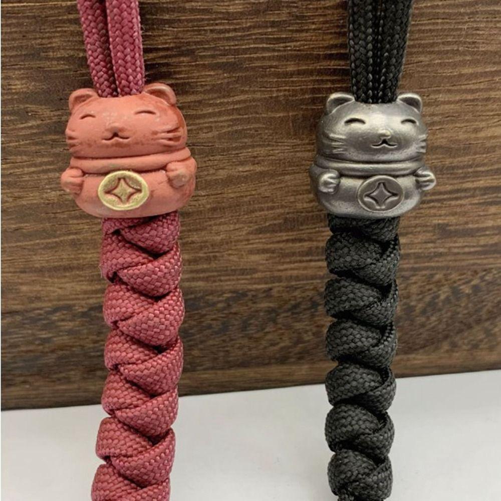 Handmade Sculpture Brass Bead Charms DIY Jewelry Accessories Animal Paracord Bead Bracelet Lanyard Pendant EDC Outdoor Tool