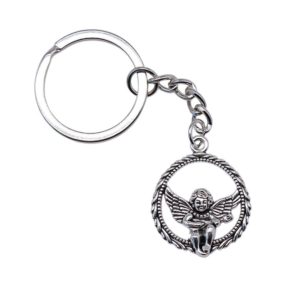 Angel Keychain Wings Charm For Students Protection Key Ring 28mm