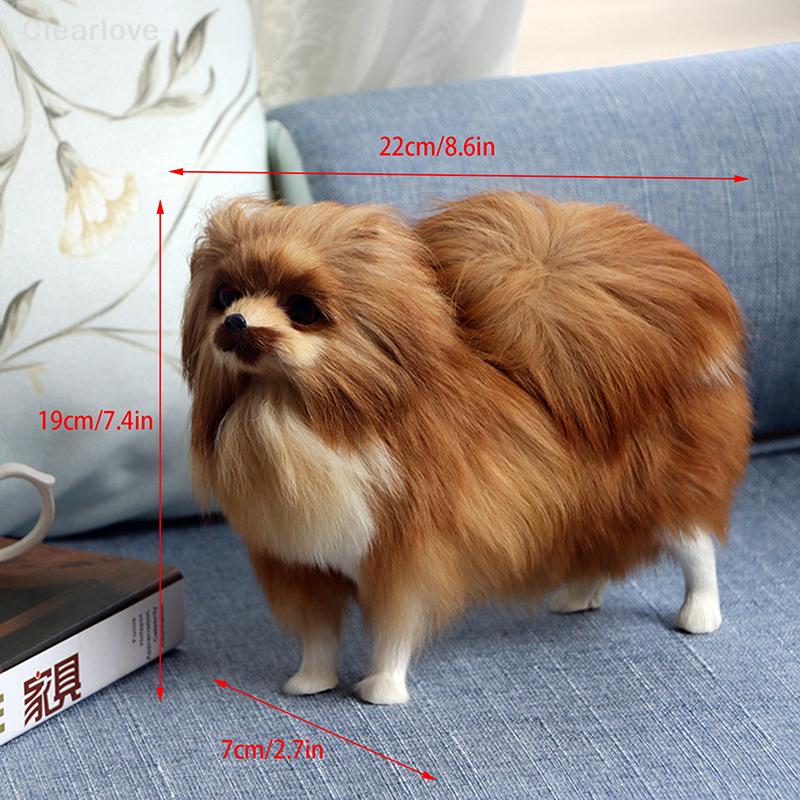 Realista Pomerania Simulación Juguete Perro Cachorro Realista Compañero Juguete Hecho a Mano Perro Caído Juguetes para Mascotas Simulación Relleno