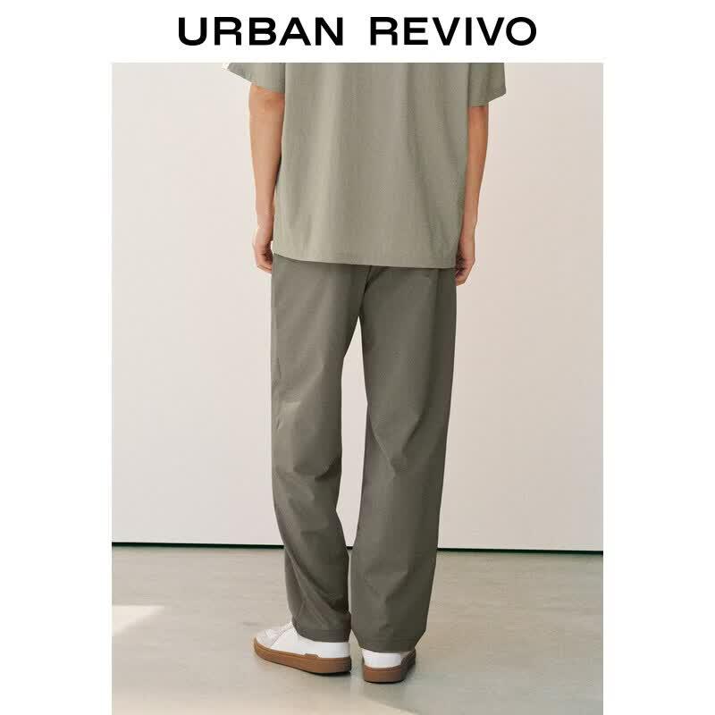 UR2026 Men's Functional Casual Pleated Belt Straight-Leg Cropped Trousers