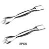 2pcs Stainless Steel Fruit Slicers Fork Easy Durable Convenient 2-in-1 Stainless Steel Fruit Slicers