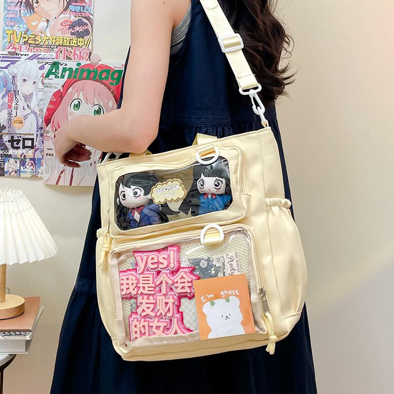 Bolso Bandolera Grande con Panel de Pantalla para Almacenamiento de Merchandising de Anime y Accesorios de Convención