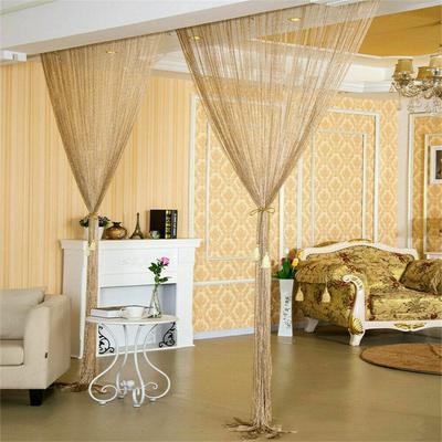 2*1M Tassel Window Curtains Shining Screen Panel Hanging Beaded Curtains Glitter String Curtain Door Fly Screen Party Decoration