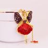 Metal Ballet Girl Keychain Exquisite Car Key Ring Sweet Rhinestone Girl Pendant  Gifts