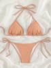 Women's European & American Push-Up Bikini Set: Sexy Drawstring Tie-Up Design