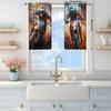 Artistic Panels Motorcycle Rider Printed Curtain Home Decoration Curtains All Season Decorative Polyester