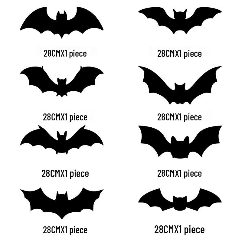 3D Светящиеся Летучие Мыши Хэллоуин Наклейки на Стену - Жуткие Декоративные Наклейки