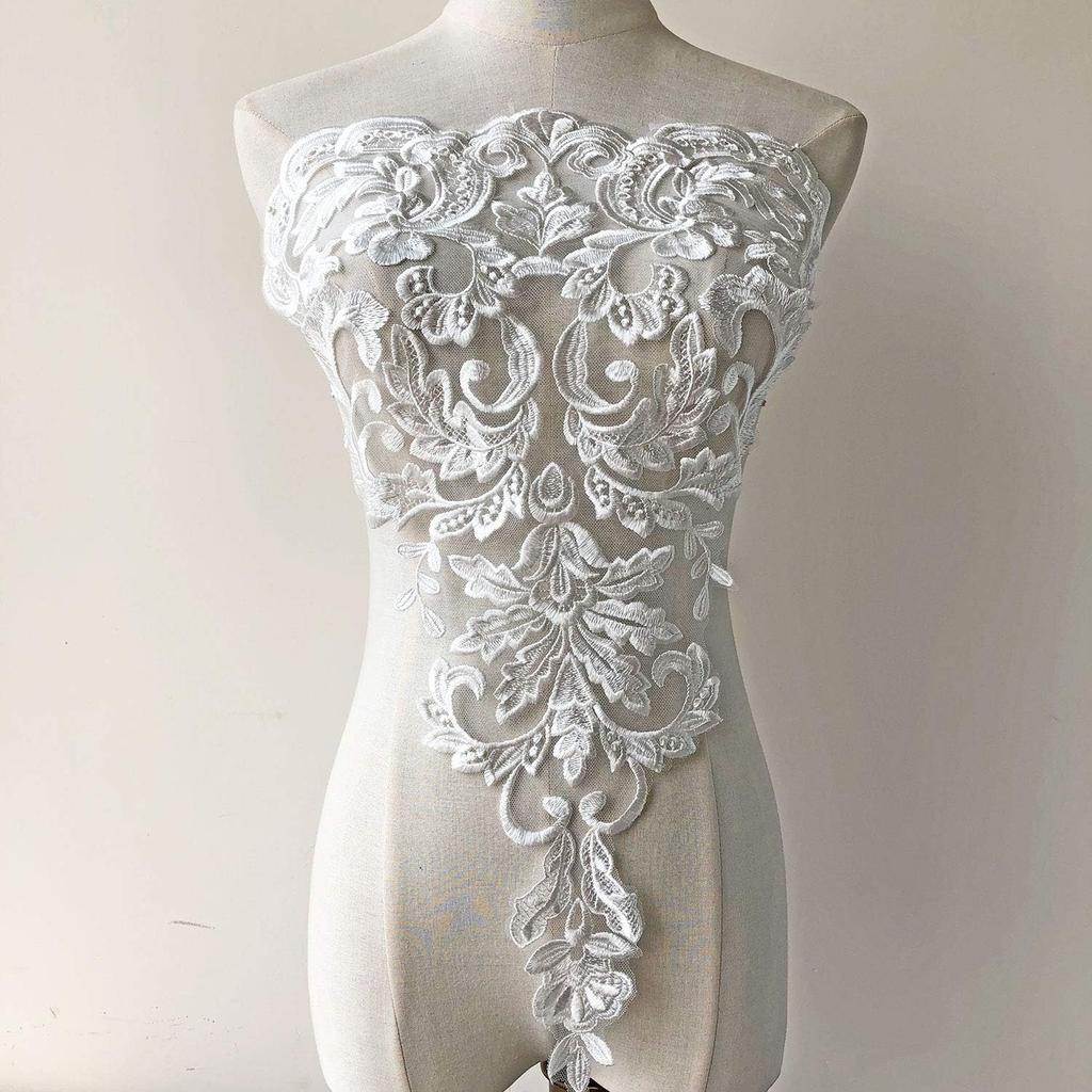 Venice Lace Applique Embroidery Flower Lace Patch Sewing Addition for Ballgown Wedding Dress Gown