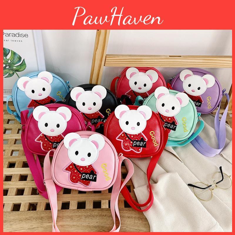 Mouse And Rabbit Shoulder Bag Adjustable Shoulder Strap Childrens Design Zipper