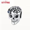 Genuine copper Luminous Halloween Charm Bead Charms Zombie Skeleton Dangle Bead Compatible With Authentic Bracelets Do It Yourself Fine Jewellery Gift