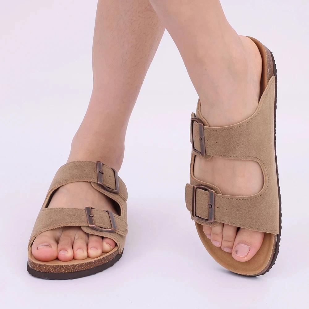 Fashion Crestar Summer Cork Footbed Slide Sandal Womne Men New Beach Slippers Couple Soft Soles Clogs Mules Shoes with Adjustable Buckle