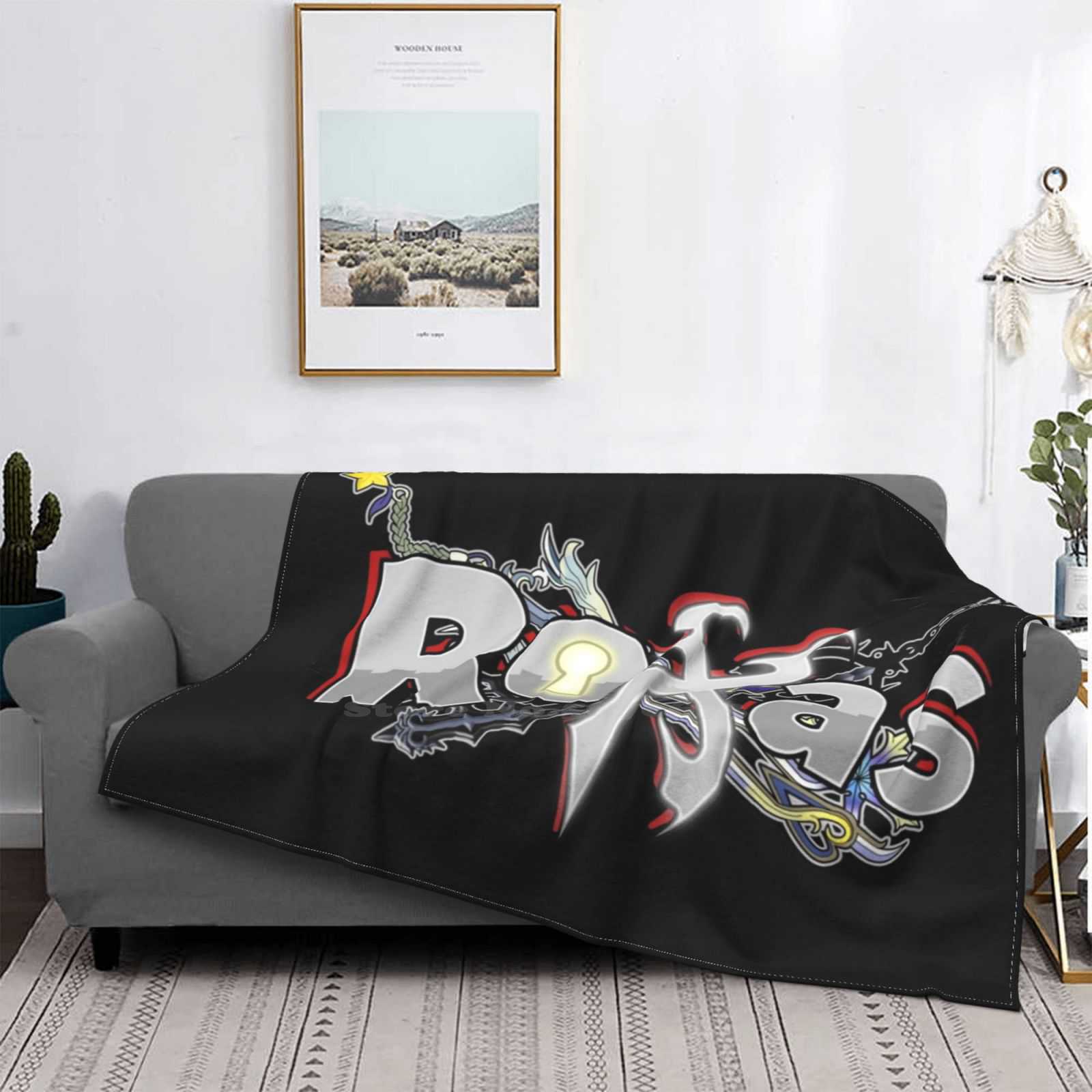 Roxas Title Latest Super Soft Warm Light Thin Blanket Kingdom Hearts Sora Roxas Nobody Organization 13 Thirteen Keyblade Size: 75*100cm, Weight: 230 GSM