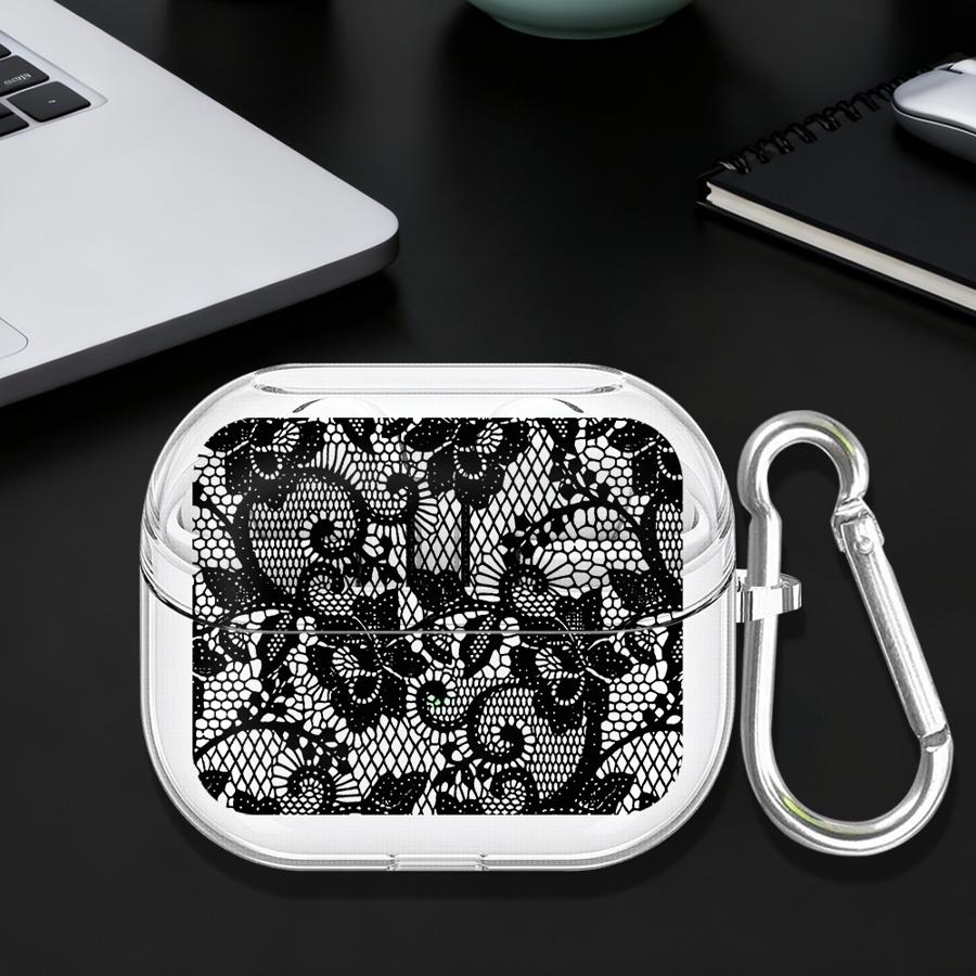 Flower Stamen Pattern Clear Earphone Cases Cover With Hook Case For Samsung Galaxy Buds 4Pro 2Pro 4 Pro 3Pro Live 3 FE 2