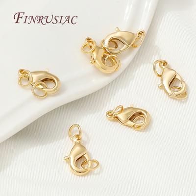 14K Gold Plated Lobster Clasp,Bracelets Clasps with Extension Chains DIY Jewelry Making Supplies,Locks For Jewelry Connectors