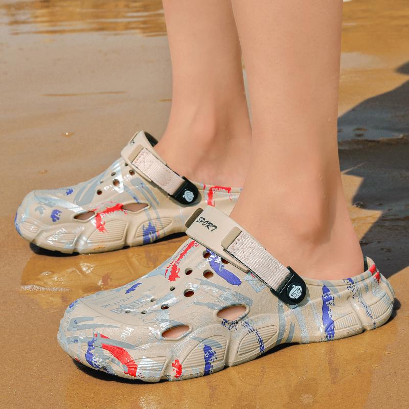 MAEDEF Men Clogs Slippers Men's Garden Shoes for Men Beach Sandal Slides Summer Male Beach Slippers Flip Flops EVA Mens Slippers