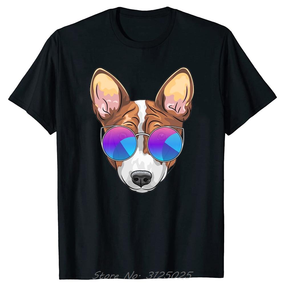 Smiling Dog Basenji Tshirt Cool Casual T Shirt Fashion New Hip Hop Streetwear Unisex Clothing Oversized Fitness Tshirt Tees