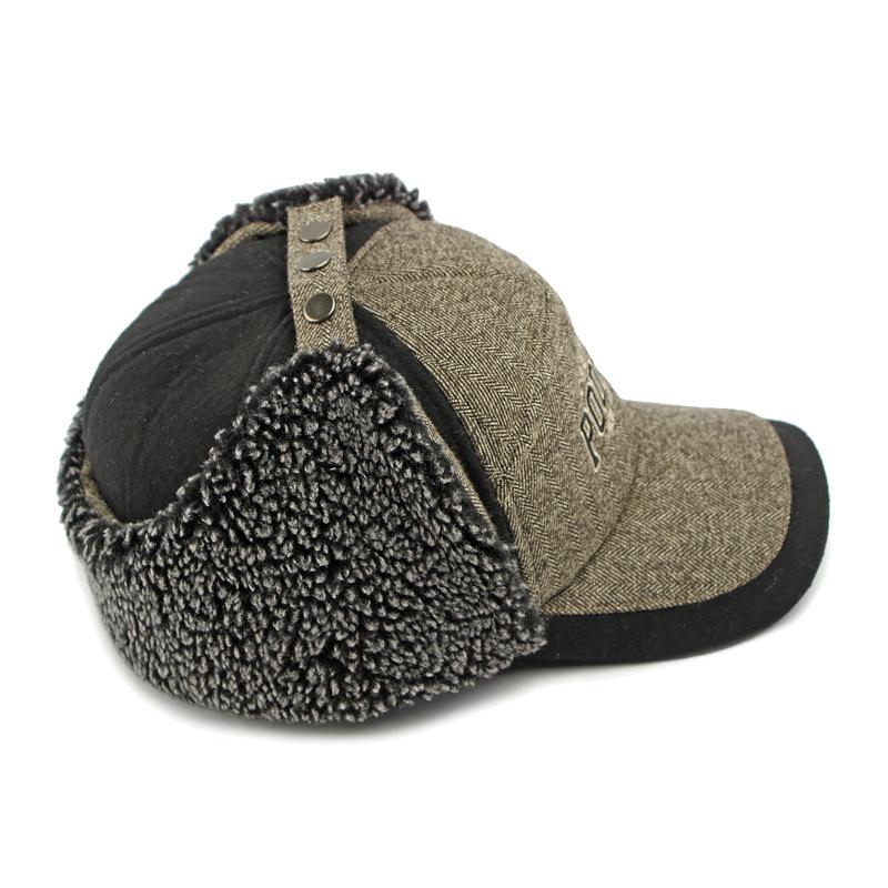 Men's Winter Ear Protection Warm Cap Men's Velvet Thick Warm Cotton Cap Windproof Coldproof Baseball Cap