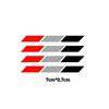 Three-Color Rearview Mirror Decal - Italy, France, Germany - J131
