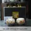 Gold Thread Enamel Gilded Sterling Silver Tea Cup: Auspicious Dragon and Phoenix Design - Creative Gift Set.
