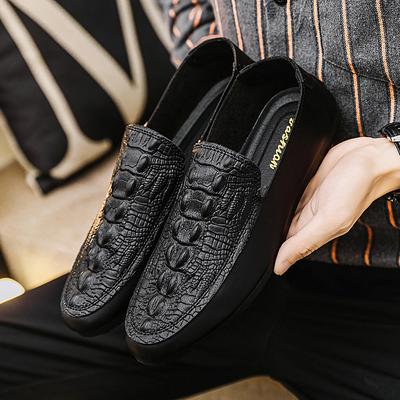 Modische Herren-Mokassins zum Fahren, bequeme Slipper, Freizeitschuhe für Herren, Leder-Loafer mit Krokodilmuster, flache Schuhe für Männer