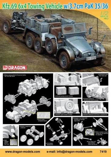 Plastový model Dragon Krupp Protze Truck 1/72 6×4 & PaK35/36