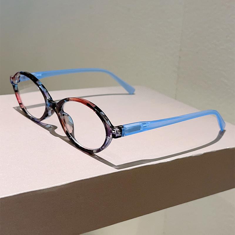 Vintage Oval Reading Glasses Women Fashion Cute Patchwork Rim Prescription Optical Frames Blue Light Blocking Eyeglasses