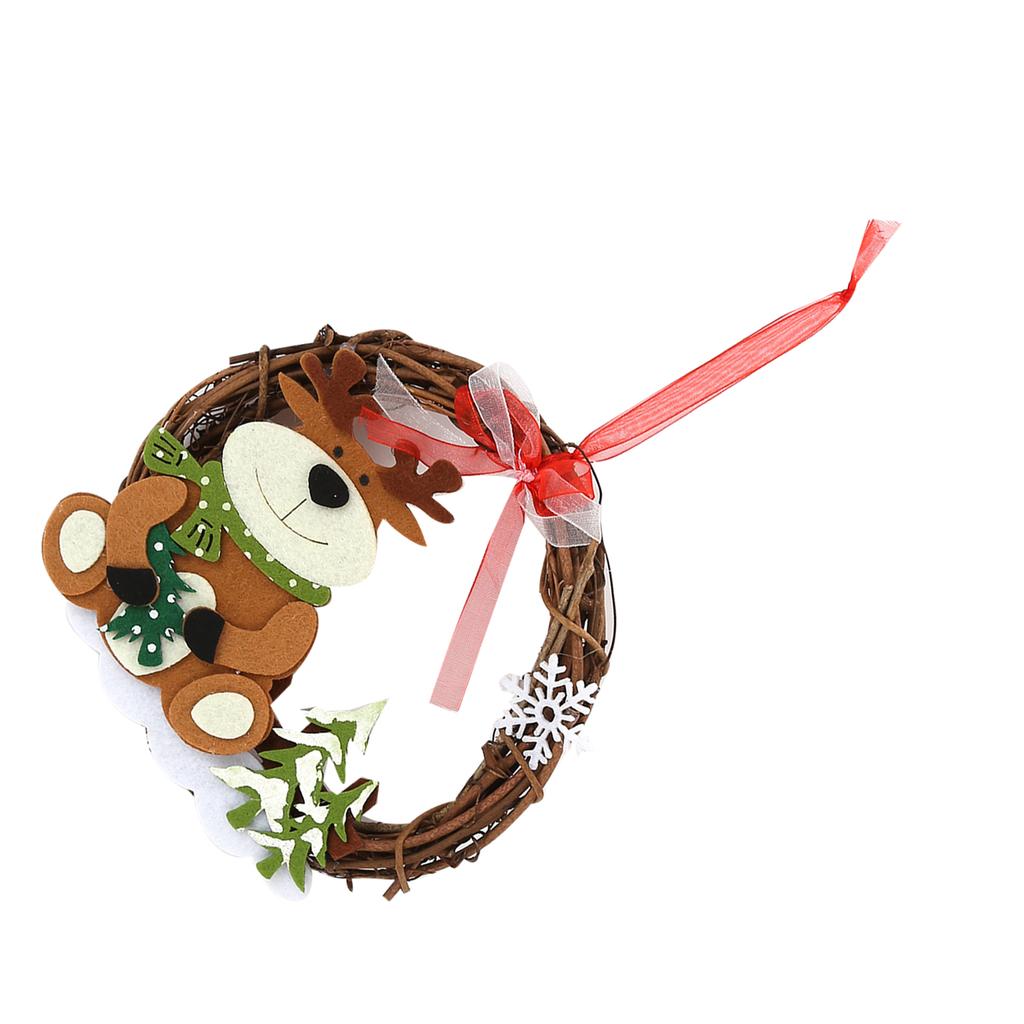 Christmas Decorative Rattan Wreath Christmas Vine Circle Wreaths DIY Christmas Craft Interior Decoration for Home Party